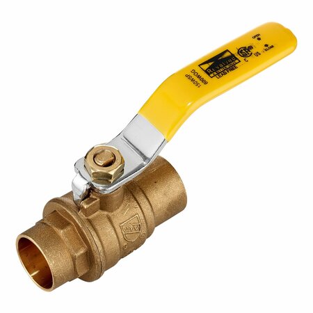 REVALVED 3/4" Brass Ball Valve 600 WOG Sweat C x C Full Port, Lead-Free REV034SWT